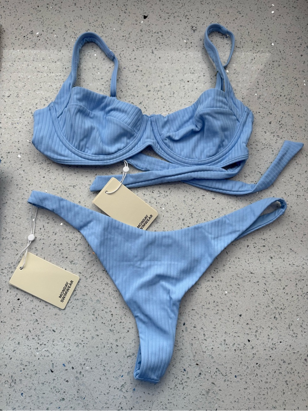 monday swimwear sky blue set